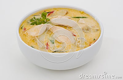 Spicy coconut cream soup Stock Photo