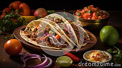 spicy dinner taco food Cartoon Illustration