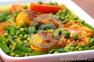 Spicy dish of bighead carp Stock Photo