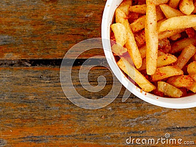 spicy french fries Stock Photo