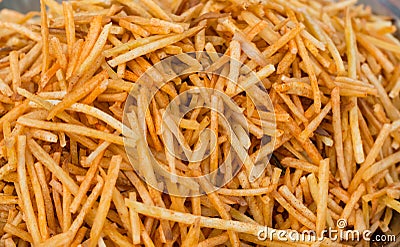 Spicy french fries Stock Photo