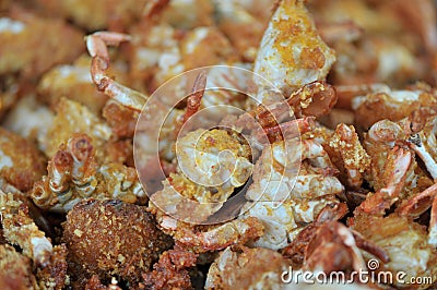 Spicy fried crabs wrapped in wheat flour Stock Photo