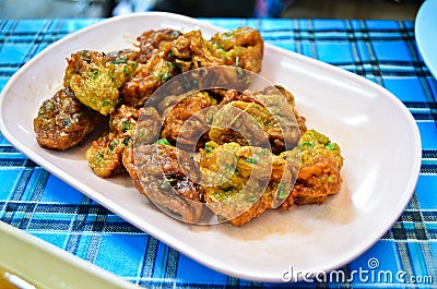 Spicy fried fish ball Stock Photo