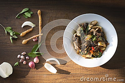 Spicy Frog Curry Spices Thai Food Stock Photo