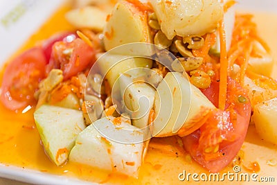 Spicy fruit salad Thai food Stock Photo