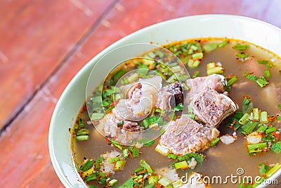 Spicy Hot and Sour Soup with Beef Stock Photo