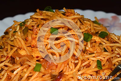 spicy hot szechuan noodles Stock Photo