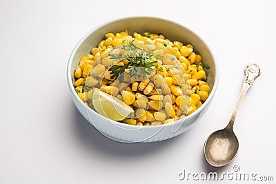 Spicy Masala Corn Chat Stock Photo