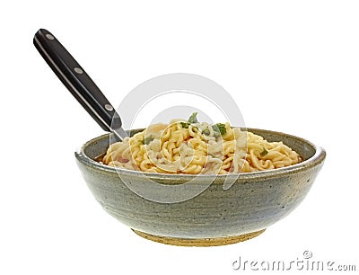 Spicy Noodle Soup Bowl Spoon Stock Photo