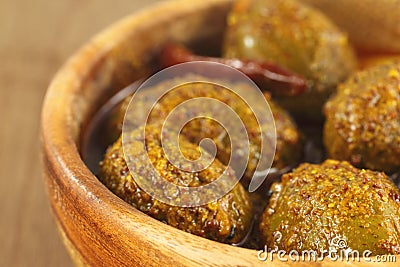 Spicy olive pickle Stock Photo