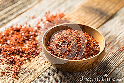 Spicy Organic Red Aleppo Pepper Stock Photo