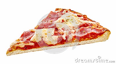 Spicy pepperoni Italian pizza slice Stock Photo