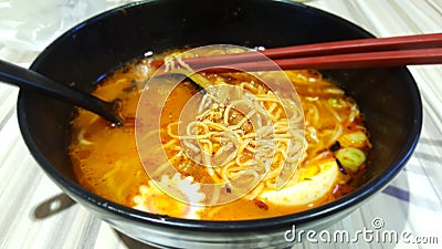 Spicy ramen food Stock Photo