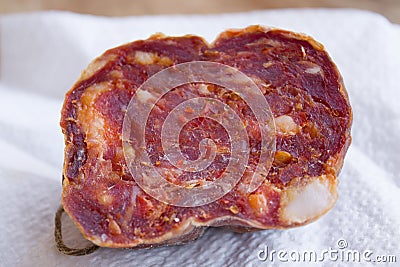 Spicy salami calabrese Stock Photo