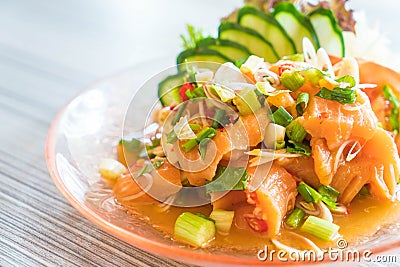 spicy salmon salad Stock Photo