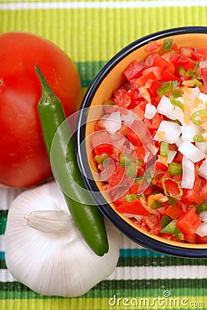 Spicy salsa with variety of ingredients Stock Photo