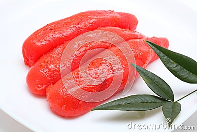 Spicy salted cod roe Stock Photo