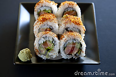 Spicy tuna roll sushi Stock Photo