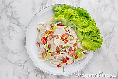 Spicy Vietnamese sausage salad Stock Photo