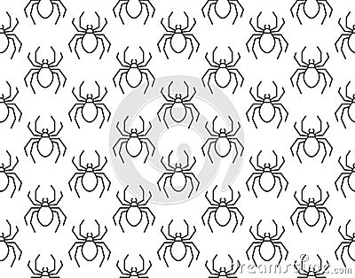 Spider background, abstract insect seamless pattern. Pest control wallpaper with scary tarantula icons. Halloween vector Vector Illustration