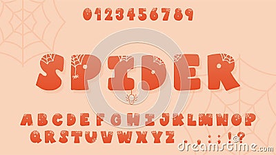 Spider halloween fonts Vector Illustration