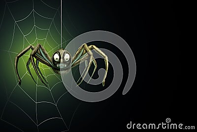 Spider Halloween Background Cartoon Illustration
