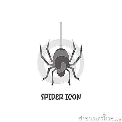 Spider icon simple flat style vector illustration Vector Illustration