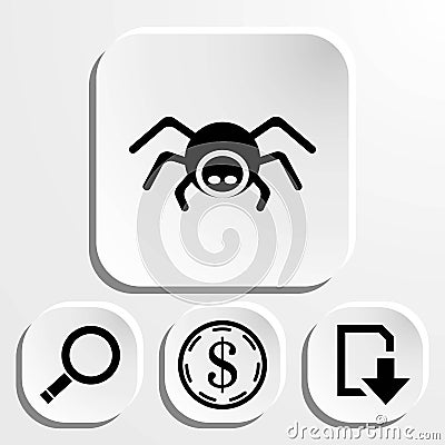 Spider icon stock vector illustration flat design Vector Illustration