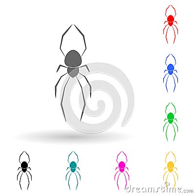 Spider Karakurt multi color style icon. Simple glyph, flat vector of insect icons for ui and ux, website or mobile application Stock Photo