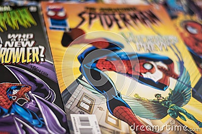 Spider-Man Marvel comics superhero Editorial Stock Photo