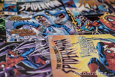 Spider-Man Marvel comics superhero Editorial Stock Photo