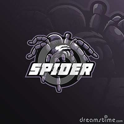 Spider mascot logo design vector with modern illustration concept style for badge, emblem and t shirt printing. spider Vector Illustration