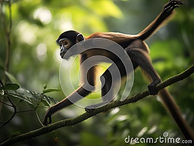 The Agile Acrobat the Spider Monkey in Canopy Stock Photo