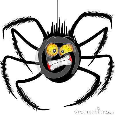 Spider `Oh No!` Face Emoticon Cartoon Character Vector Illustration