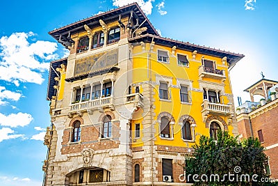 Spider Palace on Piazza Mincio in the Quartiere Coppede Stock Photo