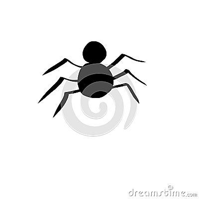 Black spider on a white background Vector Illustration