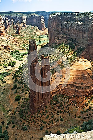 Spider Rock at Canyon de Chelly Stock Photo