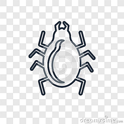 Spider toy concept vector linear icon isolated on transparent ba Vector Illustration