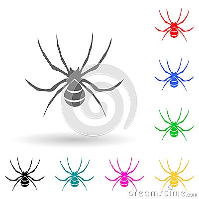 spider wasp multi color style icon. Simple glyph, flat vector of insect icons for ui and ux, website or mobile application Stock Photo