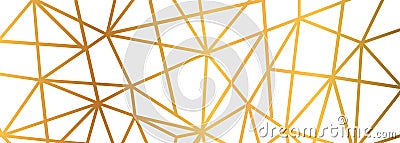 Spider web background, gold foil wire triangles geometric seamless mosaic repeat pattern background - vector Vector Illustration