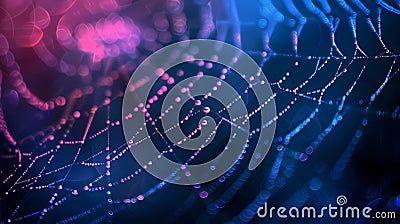 spider web with bokeh background, Generative AI illustrations Cartoon Illustration