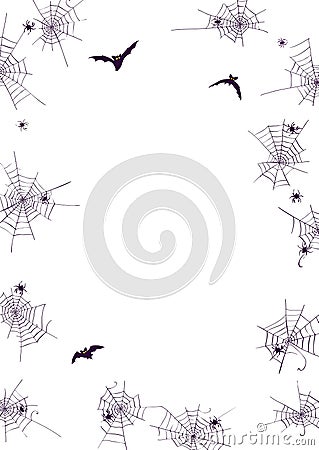Spider Web Halloween Background. Vector poster with place for your text Vector Illustration