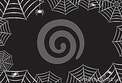 Spider Web Reverse Frame Border Background 1 Vector Illustration