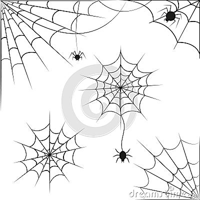 Spider web on white background. Vector Vector Illustration