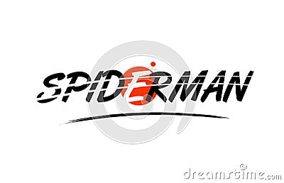 spiderman word text logo icon with red circle design Editorial Stock Photo