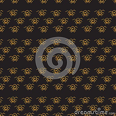 Spiders pattern design. Beetle seamless background. Textile pattern or wrapping paper. Simple insects texture Vector Illustration