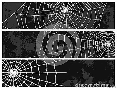 Spiders vector web silhouette spooky nature halloween element cobweb decoration fear spooky net. Web with spider Vector Illustration
