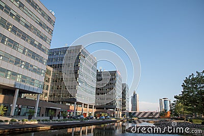 Spielberk office park and AZ tower in Brno Editorial Stock Photo