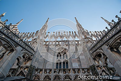 Spiers of the cathedral of Milan o Stock Photo