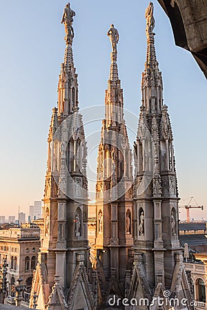 Spiers of Milan Cathedral, Italy Stock Photo